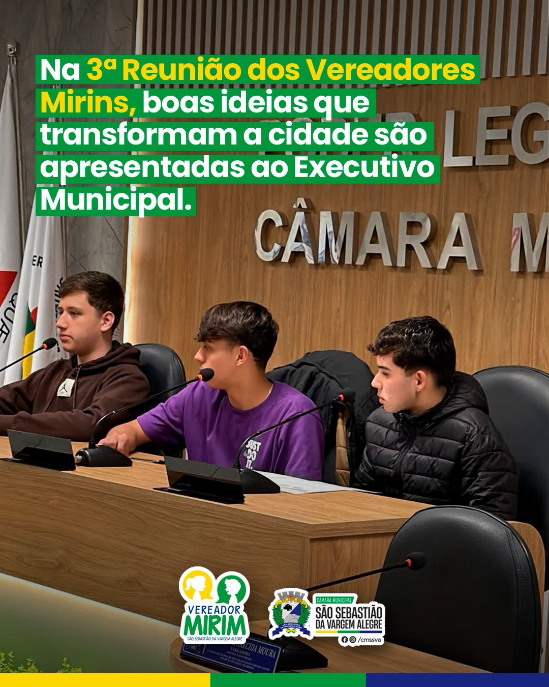 Câmara Municipal realiza a 3ª Reunião Ordinária dos Vereadores Mirins
