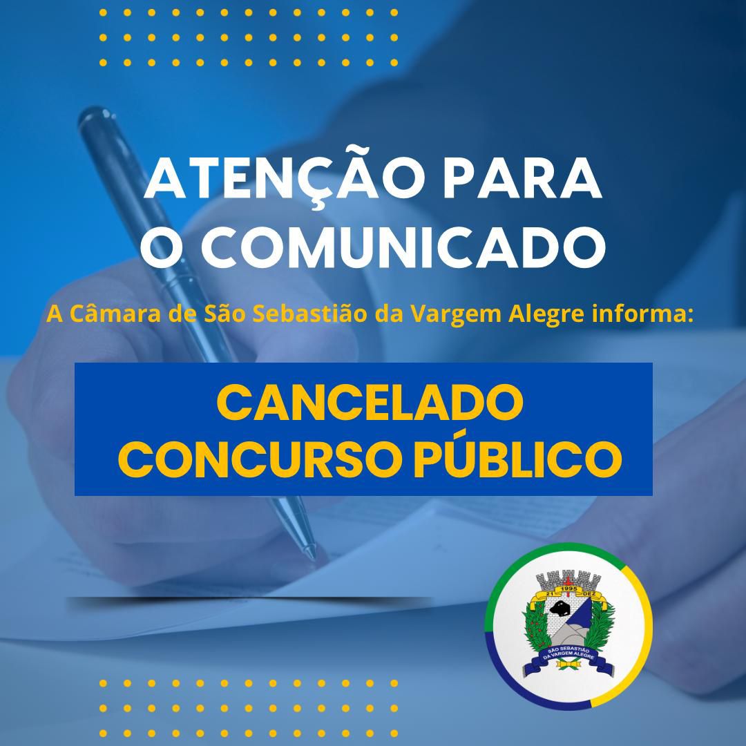 COMUNICADO: CANCELAMENTO do Concurso Publico nº 01/2024