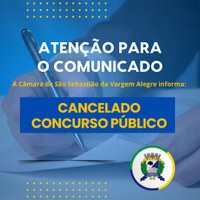 COMUNICADO: CANCELAMENTO do Concurso Publico nº 01/2024
