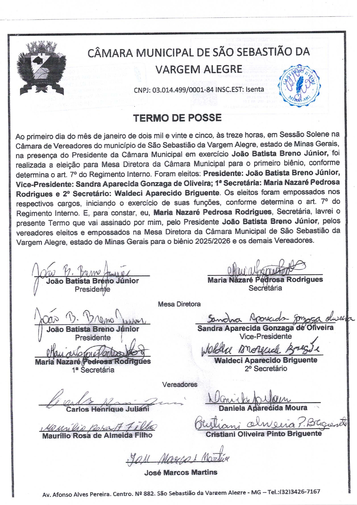 Eleição da Mesa Diretora